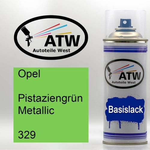 Opel, Pistaziengrün Metallic, 329: 400ml Sprühdose, von ATW Autoteile West.